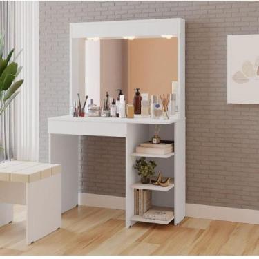 Imagem de Penteadeira Camarim Eliza 1 Gaveta -150x92cm Branco - Móveis Bosi