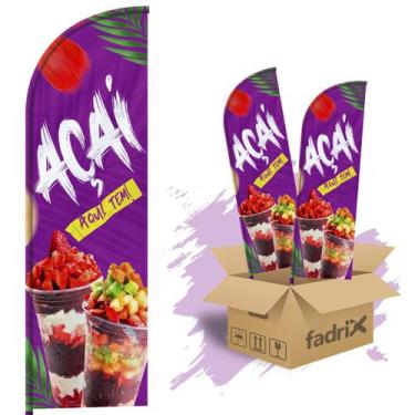 Imagem de Wind Banner Dupla Face 3mt Completo Açaí M2 - Kit C/ 2unds - Fadrix, n