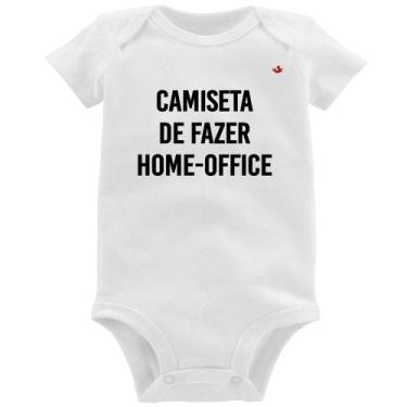 Imagem de Body Bebê Camiseta de fazer home-office - Foca na Moda, Branco, M