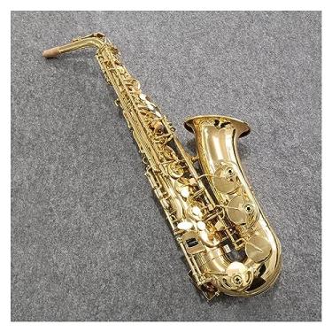 Imagem de Saxofone alto Eb latão dourado laca corpo instrumento de música de sopro E-flat Sax com acessórios de capa