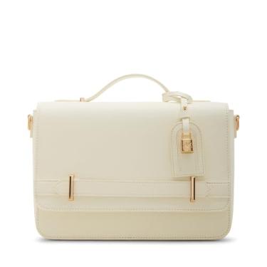 Imagem de Anne Klein Bolsa transversal feminina com alça conversível, Anne White, Branco, Small