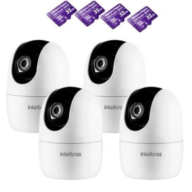 Imagem de Kit 4 Câmera De Segurança Intelbras Im4 - Branco Com Cartão 32gb