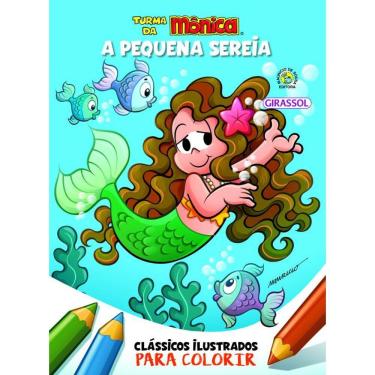 Imagem de Turma da Mônica Clássicos Ilustrados para Colorir A Pequena Sereia