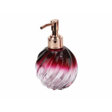 Imagem de 01 Vidro Lavabo Espiral Degrade Vinho 250ml Porta Sabonete - Seven Gla