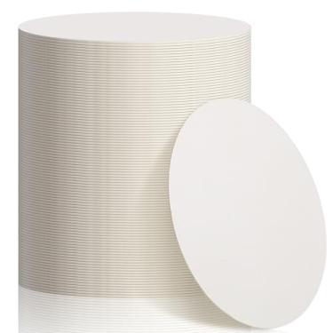 Imagem de TaoBary 100 peças de copos descartáveis de barra de papel a granel, porta-copos de papelão de 10 cm em branco para bebidas faça você mesmo artesanato artes casamento (branco)