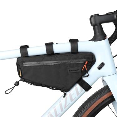 Imagem de abamita Bolsa para quadro de bicicleta, bolsa triangular, impermeável, 1,7 L, com dois bolsos laterais de malha para MTB, ciclismo, viagens e aventuras ao ar livre
