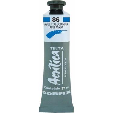 Imagem de Tinta Acrílica 37ml 086 Azul Ftalocianina Corfix, 086 - AZUL FTALOCIAN
