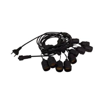 Imagem de Cordão Varal De Luzes 10 Metros 20xe27 Preto Ip65 Kian