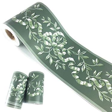 Imagem de UPREDO Papel de parede decorativo com moldura floral para descascar e colar papel para banheiro cozinha adesivo decalque backsplash, 10 x 10 m (padrão 3)