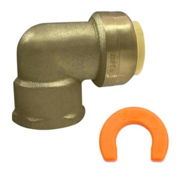 Imagem de 5 peças XFITTING Push Fit 3/4 polegadas x 3/4 polegadas fêmea NPT cotovelo, 3/10.2 cm push fit fêmea cotovelo com 1 clipe, 27-4-4 = 5W.1C
