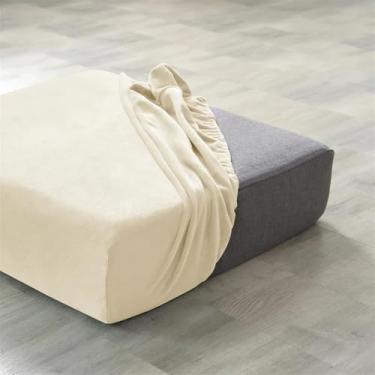 Imagem de Capa de almofada de veludo para sofá, 1 peça, cor sólida, protetor de assento, macio, elástico, à prova de poeira, capa de sofá, poltrona, decoração, A2 bege