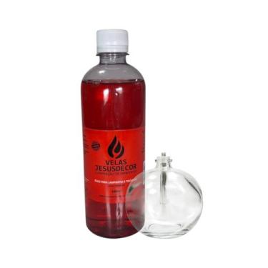 Imagem de Fluído 500ml Vermelho Decorativo Vela Lamparina 100ml Vidro - Velas Je