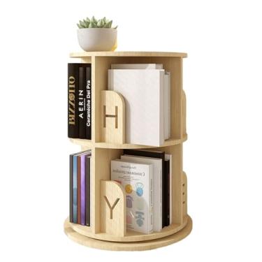 Imagem de AKALNNB Estante giratória de 360°, prateleira de canto de madeira maciça para CD no 6º andar, prateleiras com design aberto para quartos, salas de estar, salas de jogos