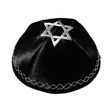 Imagem de Kipa Judaico Preto Com Estrela De Davi - De Israel