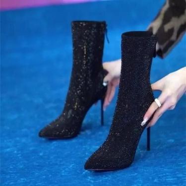 Imagem de Botas Femininas Salto Fino com Zíper - Conforto e Estilo para Primaver