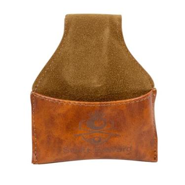 Imagem de Scott Edward Suporte de giz de bilhar bolsa para taco de sinuca de couro PU com clipe, bolsa de giz de bilhar portátil para sinuca, acessórios de piscina (marrom)