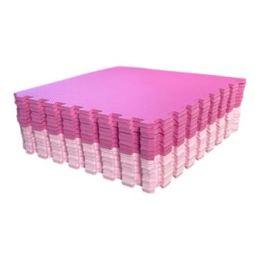 Imagem de Kit 18 Tapete Tatame EVA 50x50x1cm 10mm Tons de Rosa