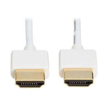 Imagem de Tripp Lite Cabo HDMI série Slim 4K com Ethernet, 3,1 metros, vídeo 4K a 60Hz, macho para macho, branco, 3,6 mm de diâmetro externo, garantia vitalícia do fabricante (P569-010-SLIM-W)