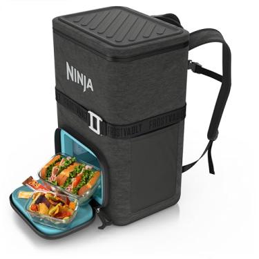 Imagem de Ninja | Refrigerador de mochila | Refrigerador macio FrostVault Go 36 latas | Zíper à prova de vazamento com abridor de latas embutido, 2 bolsas de gelo e gaveta de armazenamento a seco | para