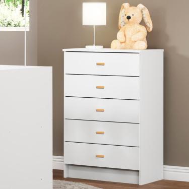 Imagem de Cômoda 5 Gavetas Bb-120 Ditália Móveis Branco