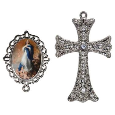 Imagem de Crucifixo Para Terço de Noiva Relicario Nossa Senhora da Conceição Peç