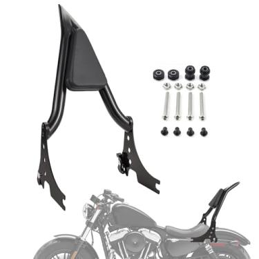 Imagem de Sissy Bar Encosto do Passageiro, Apoio Traseiro Destacável do Passageiro Compatível com Harley Sportster XL883 48 XL1200 2004-2023 (Preto)