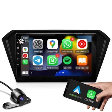 Imagem de Kit central multimidia 2 GB RAM android com carplay wifi Bluetooth + m