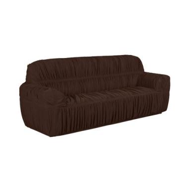Imagem de Capa Para Sofá 4 Lugares Decoração Sala Com Elástico Premium - Dennis 