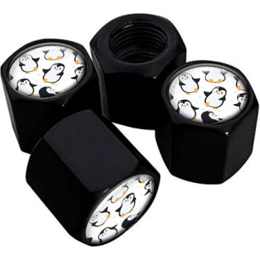 Imagem de Tampas de haste de válvula de pneu de metal, pacote com 4, tampas de haste de roda de carro, tampas de válvula de ar universais de alumínio para carros, caminhões, SUVs, bicicletas, motocicletas