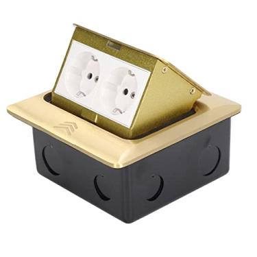 Imagem de Fafeicy Pop Up Floor Outlet Latão Dourado 16A Desktop Soquete Tomada Tomada para Edifícios De Escritórios
