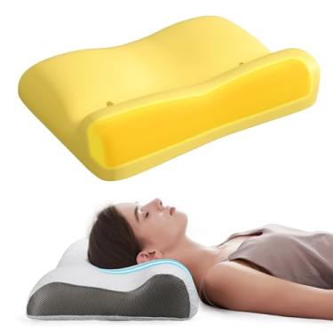 Imagem de RESTCLOUD Travesseiro de espuma viscoelástica de contorno, travesseiro de pescoço cervical para alívio da dor no pescoço, travesseiro ergonômico de espuma viscoelástica para dormir de lado e de costas