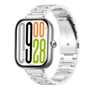 Imagem de NOUKAJU Pulseira para Xiaomi Redmi Watch 5, pulseira de metal de aço inoxidável, pulseira de substituição, pulseira de substituição para relógio inteligente Redmi Watch 5 (prata)