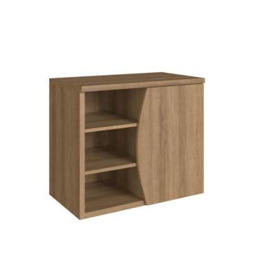 Imagem de Gabinete Suspenso 70cm Laura Mel com 1 Porta e 2 Prateleiras De Banheiro Sem Cuba