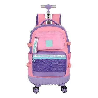 Imagem de Mochila De Rodinha E Alca Up4you Roxo E Rosa Giro 360 Luxcel