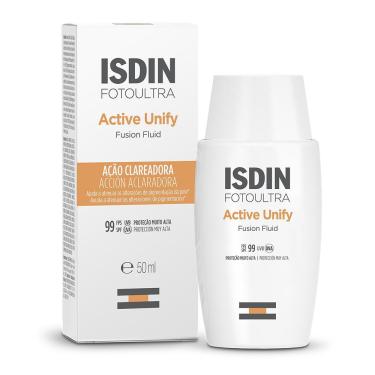 Imagem de Clareador e Protetor Solar Facial Isdin Foto Ultra Active Unify Sem Cor FPS 99 - 50ml