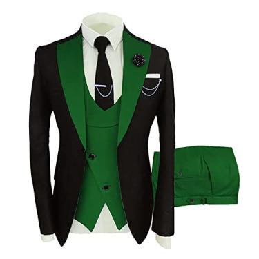 Imagem de Terno Blazer Slim Fit Masculino Separado Um Botão Terno Vestido Casaco Esportivo De Negócios Blazer Colete Pt, G, XS