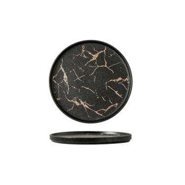 Imagem de Hotel restaurante Tao Pan mármore especial requintado bife prato preto fosco 15 cm