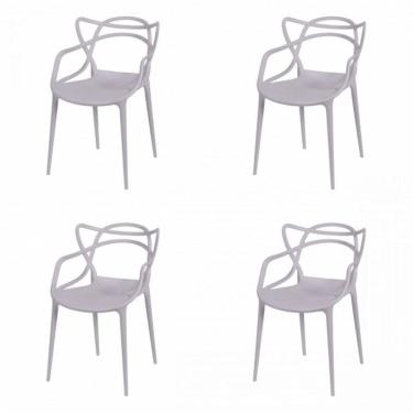 Imagem de Kit 4 Cadeiras Allegra Solna OR Design  Cinza