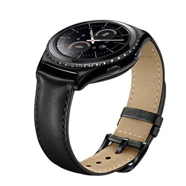 Imagem de Pulseira de Couro legítimo 20mm cor PRETO- compatível com Relógio Smartwatch Xiaomi Huami Amazfit Bip, Samsung Gear S2 Classic SM-R732/R735 / Gear Sport / Galaxy Watch 42mm / Active 2 40mm e 44mm / Active 40mm - Pronta Entrega (cor: Preto)