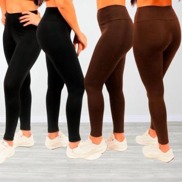 Imagem de Kit 4 Calças Legging Suplex Zero Transparência - Ju Ribeiro Ind, Preto