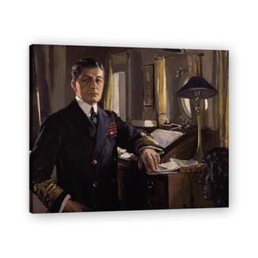 Imagem de Sitting Sideways John Lavery Iconic Realist Portrait & War Scene Canvas Art – Decoração de parede irlandesa atemporal para casa emoldurada 30 x 36 cm