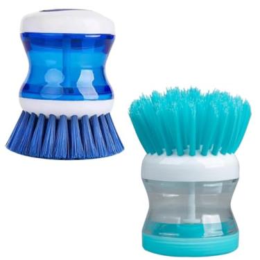 Imagem de Kit Com 02 undidades, Escova de Limpeza com Dispensador de Detergente, Cabo Ergonômico, Multiuso para Louças e Superfícies, Cores Variadas