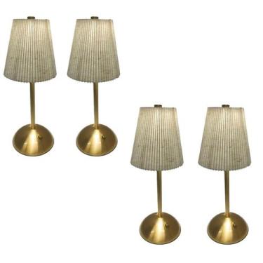 Imagem de Luminaria de Mesa LED 3 Tons Kit 4 uni USB Bateria Recarregavel Sala Q