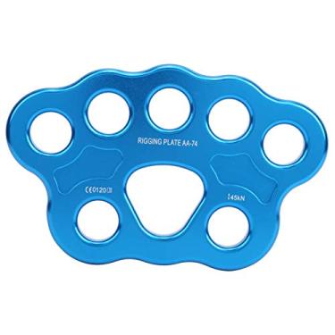 Imagem de QANYEGN Placa de equipamento, placa de ancoragem de alumínio de 45kn, rigging de 8 orifícios Dividir Connector de âncora de escalada para escalada de rocha atividades ao ar livre