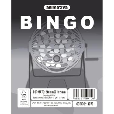 Imagem de Bloco para Bingo, Animativa, Cinza, 90 x 112 mm, 96 Folhas, Pacote com 10 Blocos