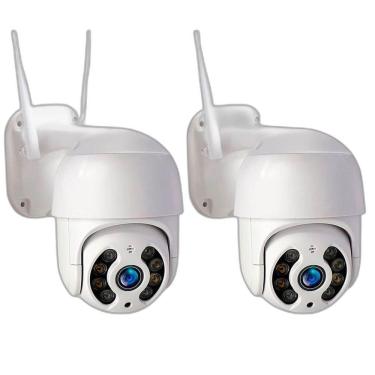 Imagem de Kit 2 Câmeras Segurança Externa Plus+ Wi-Fi Panorâmica