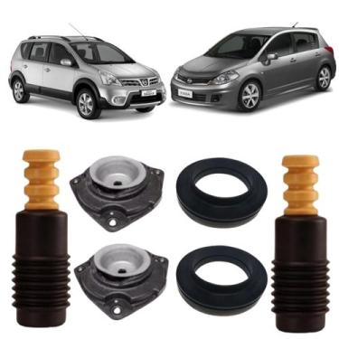 Imagem de Kit Coxim Batente Amortecedor Dianteiro Tiida Livina 08 09/ - Solupe P