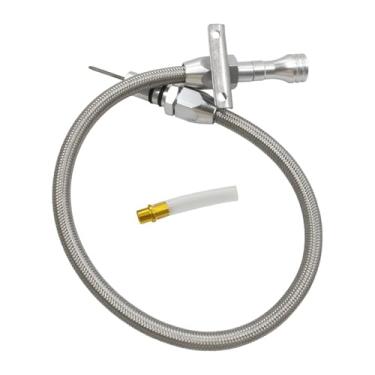 Imagem de Generic Vareta de nível de fluido de transmissão fácil de instalar, substituição para reparo automotivo, tubo flexível de aço inoxidável para 700R4 TH350-400, Prata