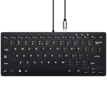 Imagem de Teclado MCSaite pequeno USB C – Teclado com fio compatível com Plug & Play para Mac mini, MacBook Pro/Air, iMac, iPad, Windows, Chromebook com porta USBC – Compacto e Mini USB Tipo C – Preto