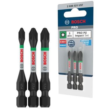 Imagem de Kit com3 Bits Ponta Dupla PRO Impact PZ1 PZ2 PZ3  2 608 521 U57 - Bosc